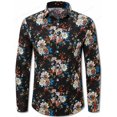 thumbnail image 1 of Camisas para hombre Camisas de moda para hombre Camisas hawaianas de manga larga Blusas de playa con flores Ropa para hombre Camisas para hombre Blusas Voion para hombre, 1 of 6