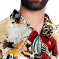 thumbnail image 5 of Football Men's Short Sleeve Spread Collar Button Down Beach Print Casual Shirts, 5 of 6
