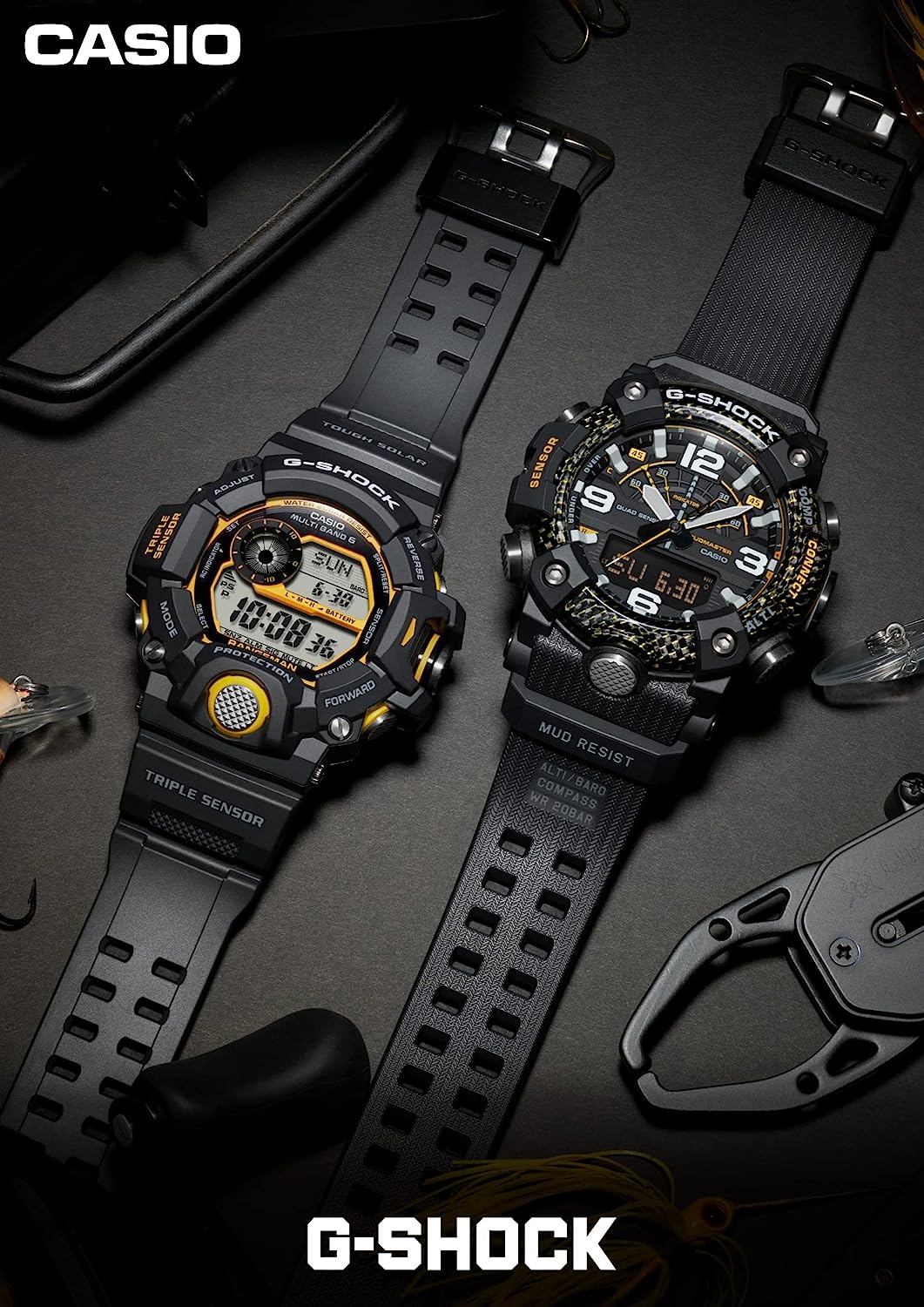 Montre Solaire Casio Collection G-Shock Rangeman, Montre Solaire Homme, GW-9400Y-1ER