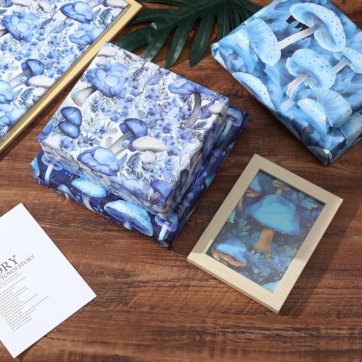 Mushroom Wrapping Paper for Women Girls Mushroom Patterns for Winter Christmas Birthday Holiday - 20 X 28 Inches 8 Folded Sheet