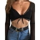 thumbnail image 4 of Txlixc - Tops para cubrir bikini para mujer, cárdigan con cuello en V, camisas cortas para la playa Txlixc Sexy, 4 of 6