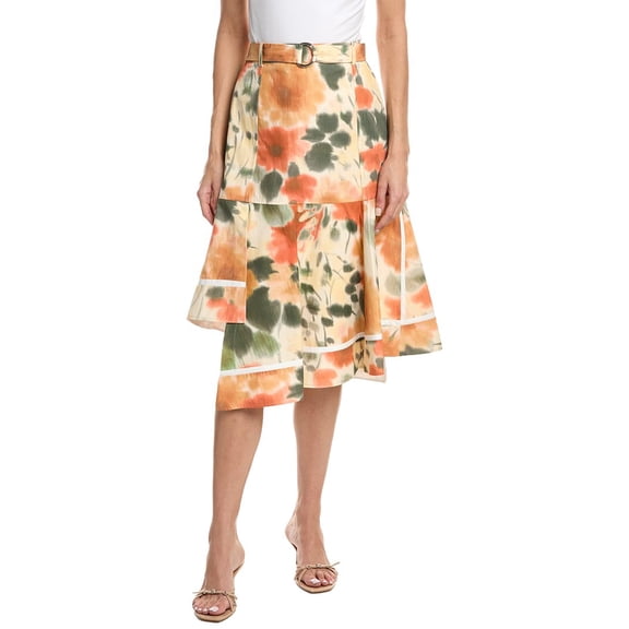 3.1 Phillip Lim womens Blurred Marigold Asymmetric Panel Skirt, 2