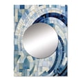 thumbnail image 2 of Designart "Constructing Blue Realms in Blue and Gold IV" Abstract Shapes Mirror Wall Decor - Modern Blue Abstract Living Room Wall Mirror Art - 32" x 24" Inch, 2 of 5