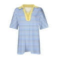 thumbnail image 4 of Short Sleeve Tops for Women Loose Fit Womens Tops Summer Short Sleeve Striped T Shirt Women Plus Size Shirts for Women 3/4 Sleeve My Items, 4 of 5