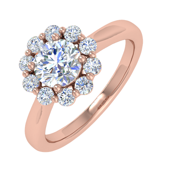 1 Carat Diamond Ring in 14K Rose Gold (Ring Size 6)