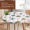 thumbnail image 3 of Palm Trees Round Tablecloth 45-54 Inch Round Fitted Table Cloth with Elastic Edge, Watercolor Tropical Flamingo Summer Waterproof Table Cover Protector for Outdoor Picnic Party Dining, 3 of 6