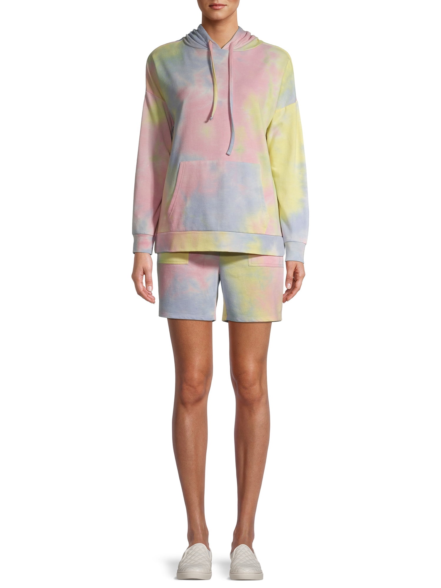 tie dye hoodie and shorts set