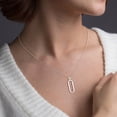thumbnail image 3 of TriJewels Round Peridot Accent Paperclip Charm Holder Pendant Necklace in 10K White Gold, 3 of 6