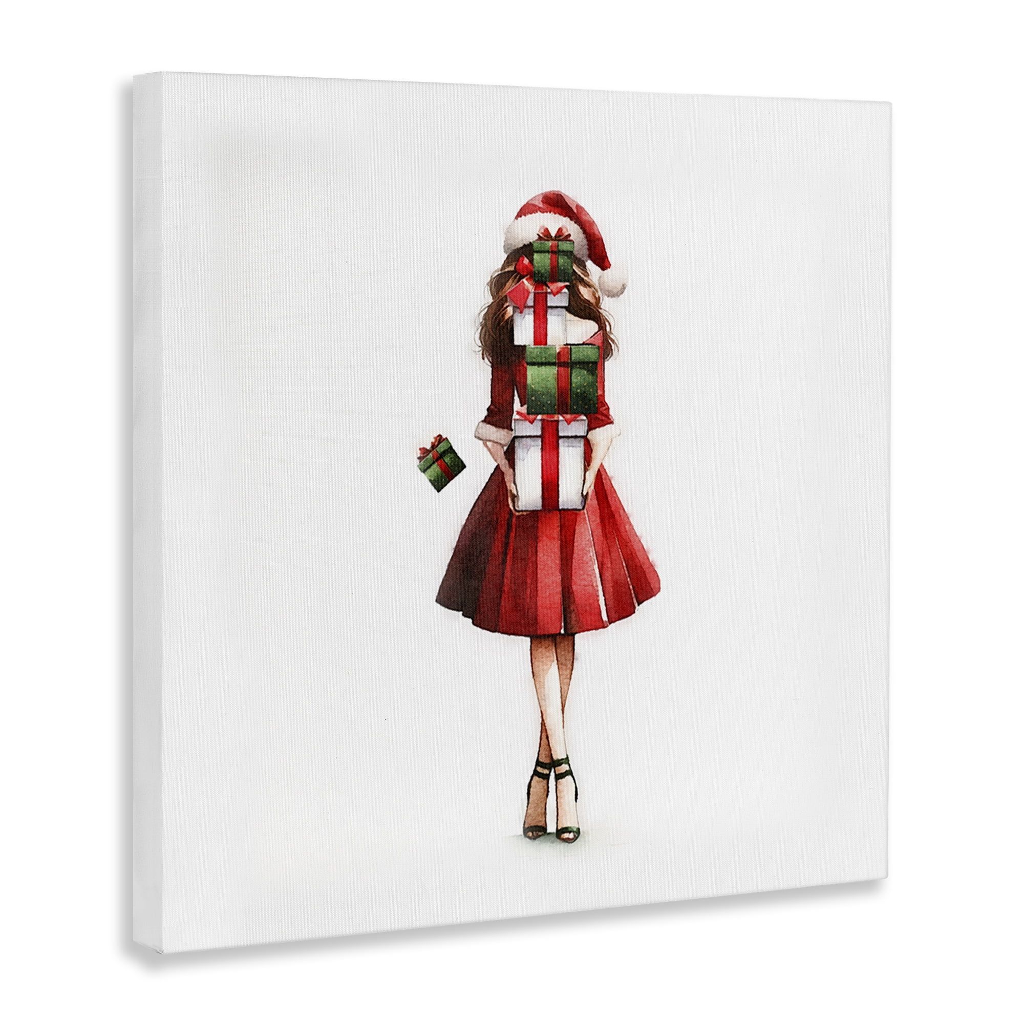 Stupell Industries Carrying Christmas Fun Holiday Painting Gallery Wrapped Canvas Art Prints Wall Art, 36 x 36