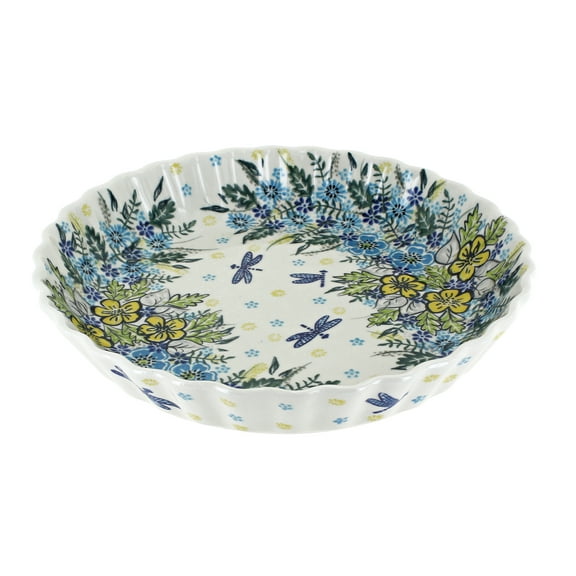 Blue Rose Polish Pottery Alyssa Pie Plate