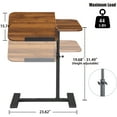 thumbnail image 2 of Buric C-Shape Height Adjustable Partition Side Table, 360° Swivel Small Side Table for Sofa, Living Room, Bedroom and Office. Walnut, 2 of 8