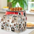 thumbnail image 3 of Yuyamidu Coffee Theme Toaster Cover 2 Slice Wide Slot Kitchen Appliance Cover Dust Protection Cover Bread Toaster Dust Cover Microwave Oven Cover with Top Handle, 3 of 7