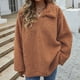 thumbnail image 4 of Chaquetas para mujer, abrigo de piel sintética cálido para mujer, sudaderas, ropa de abrigo sólida con cuello en V de invierno Odeerbi ODB-3, 4 of 8