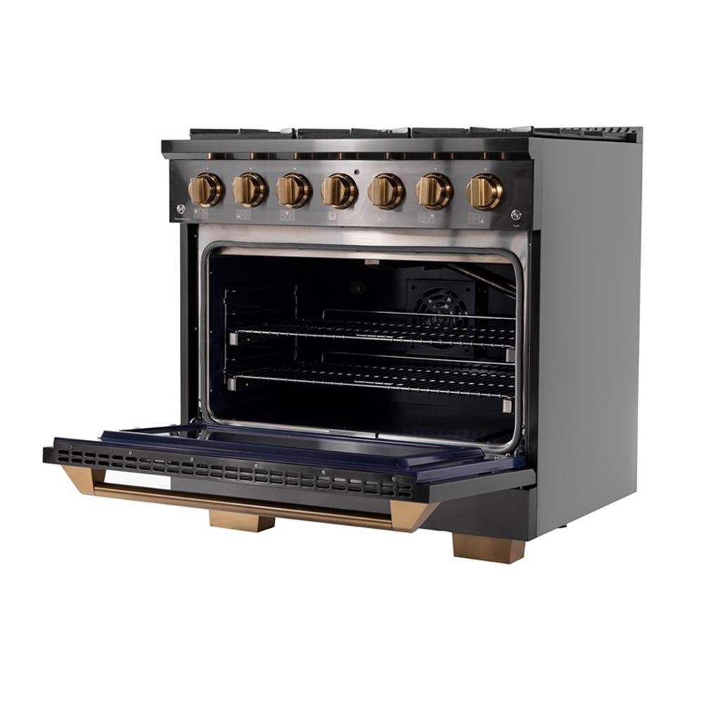 Pemberly Row 36" Propane Gas Range in Titanium Stainless Steel