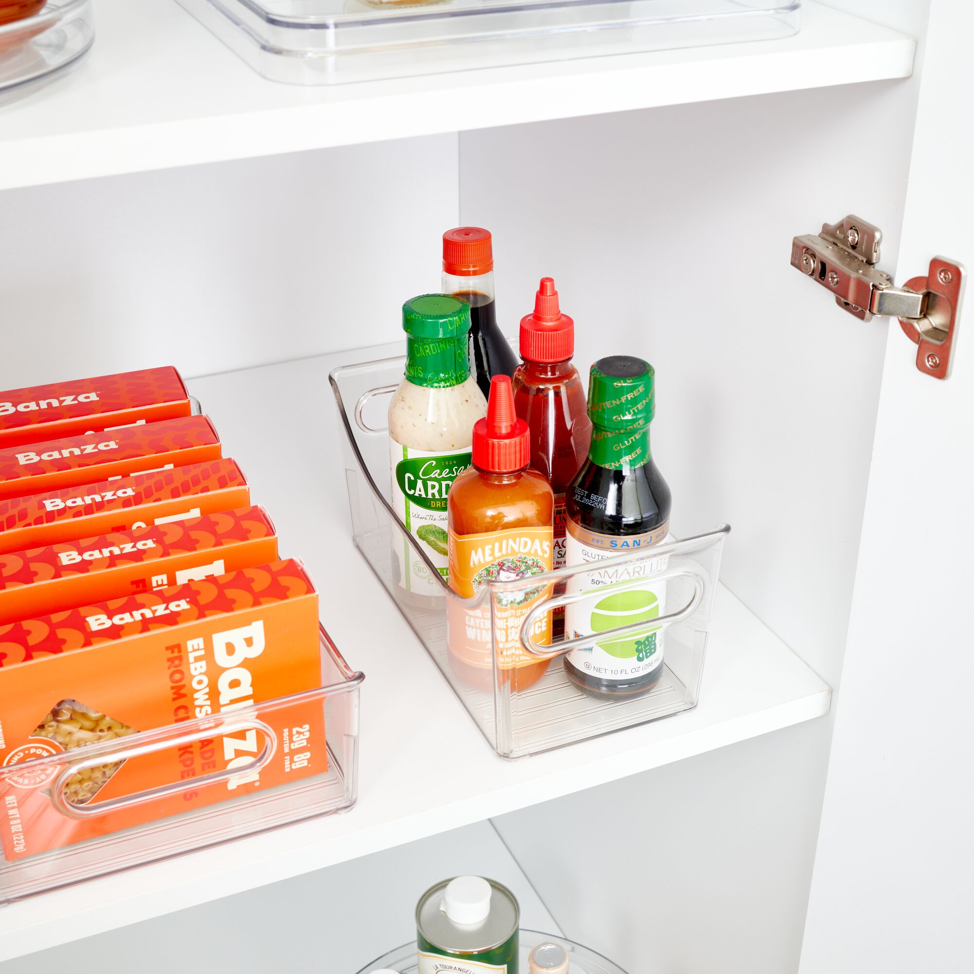 iDesign Clear Fridge Binz Portable Condiment Caddy Organizer, 11.18" x 5.66" x 5.00"