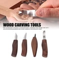 thumbnail image 3 of Wood Carving Tools, 4PCS High Hardness Hand Carving Set MoV Steel Head  for Woodworking Projects, 3 of 7