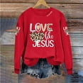 thumbnail image 4 of BLTIBY Valentine Shirts for Women Love Heart Sweater Casual Long Sleeve Crewneck Pullover Sweatshirts Valentines the Day Tops Red 3 L, 4 of 6