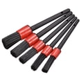 thumbnail image 1 of Unique Bargains Detailing Brush Set, Nylon Cleaning Tool Black Red Handle 5 Sizes 5in 1Set, 1 of 6