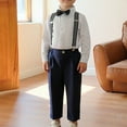 thumbnail image 3 of OGLCCG Kids Boy Clothes Suit, Long Sleeve Button Formal Dress Shirt with Bowtie+Suspender Pants Boy Gentleman Wedding Outfits 1-12 Years, 3 of 4