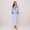 Light Blue, variant on Womens Hooded Plush Long Robe, Soft Warm Fleece Bathrobe for Women Fluffy Cute Spa Robe( Lavender, S/M)