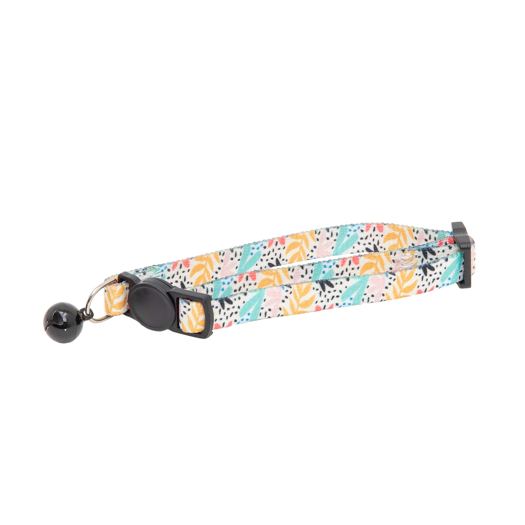 Vibrant Life 2-Pack Cat Collar, 3 D Black and White Knot and Multi Color Tropical Print, One Size