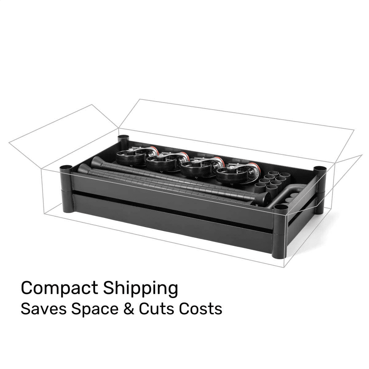 Luxor MightyHaul 24 Inch Heavy Duty 2 Shelf Utility Cart