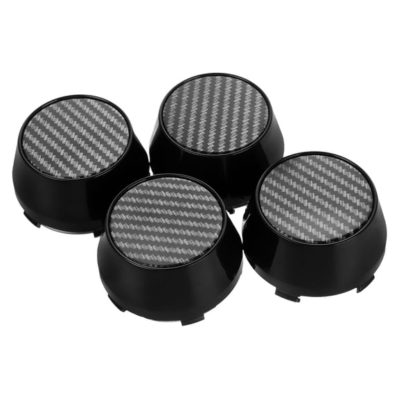 Homoyoyo 4Pcs Wheel Center Caps ABS Aluminum Black Stylish Design for Car Wheels Accessories