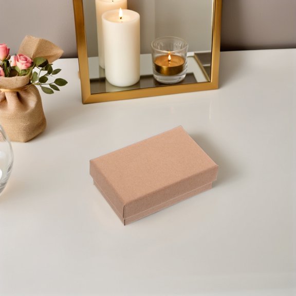 POPETPOP Sturdy Rectangle Jewelry Storage Box for Accessories Light Brown 24Pcs