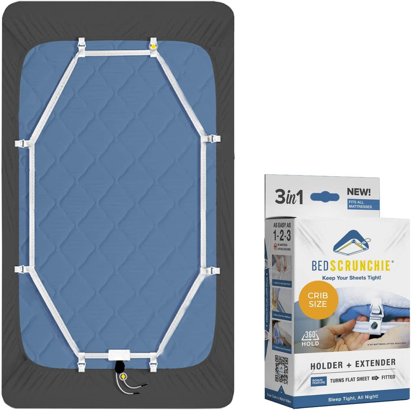 BED SCRUNCHIE Sheet Holder Straps Heavy Duty Gripper Clips