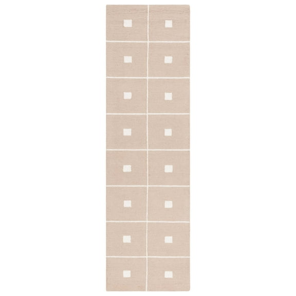 SAFAVIEH Martha Stewart Micro Loop Jerald Checkered Runner Rug, Beige/Ivory, 2'3" x 8'