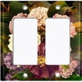 thumbnail image 6 of Metal Light Switch Plate Outlet Cover Purple White Rose Wallpaper ROS016, 6 of 13