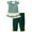 Green, variant on Little Girls cute Outfits Ruffle Sleeve Tops and Capris Legging Clothing Striped outfits 4Y