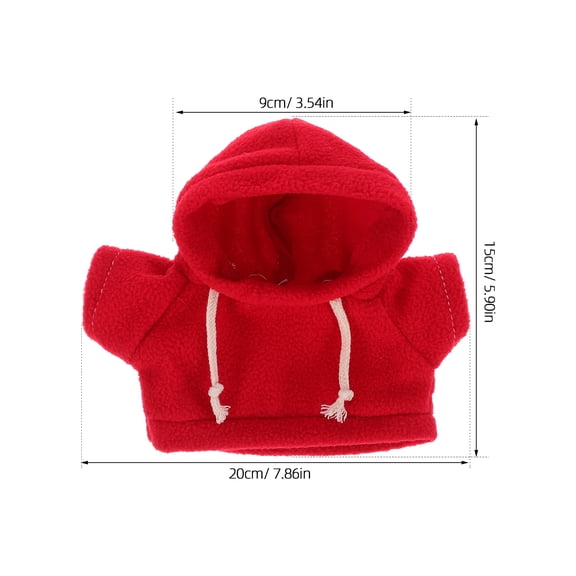 LOLIPPYY Cute Red Hoodie for Plush Bear Toy with Removable Clothes, Perfect for Dollhouse Play and Collectible Accessories