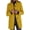 Yellow, variant on Women's long pea coat, stand collar, single-breasted, wool blend pea coat, thickened