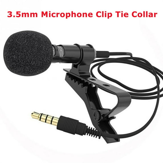 3.5mm Lavalier Microphone Vocal Stand Clip Tie for Phone Conference Speech Audio Video Lapel Microphone
