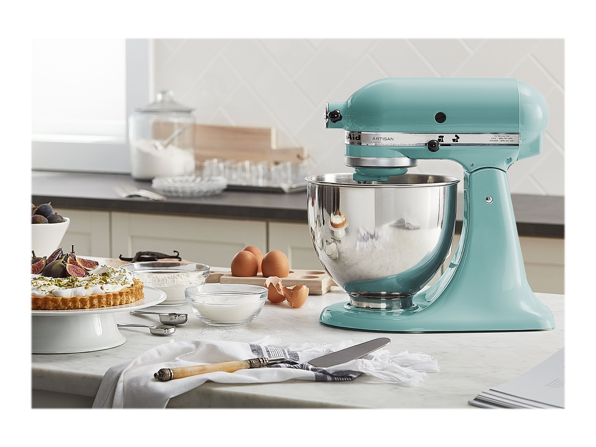Pawn 1 - The KitchenAid Artisan stand mixer is the perfect kitchen  companion. The mixer includes a 5 quart stainless steel bowl with handle,  dough hook, flat beater, and wire whip. The