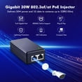 thumbnail image 2 of MokerLink Gigabit PoE Injector, 802.3af/at 30W, 10/100/1000Mbps Ethernet, Plug & Play PoE Injector, 2 of 7