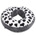 thumbnail image 2 of Collar protector inflable para mascotas, ajustable, para recuperación de cirugía de heridas, cuello de seguridadCQLQ05 Patrón de vaca con correa de gancho y bucle M, 2 of 5