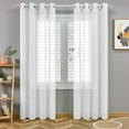 thumbnail image 6 of Semi Sheer Linen Curtain Panel - 39"W x 98"L Grommet Top Window Drapes, Light Filtering Sheer Curtains for Living Room, Bedroom, 1 Piece, 6 of 7