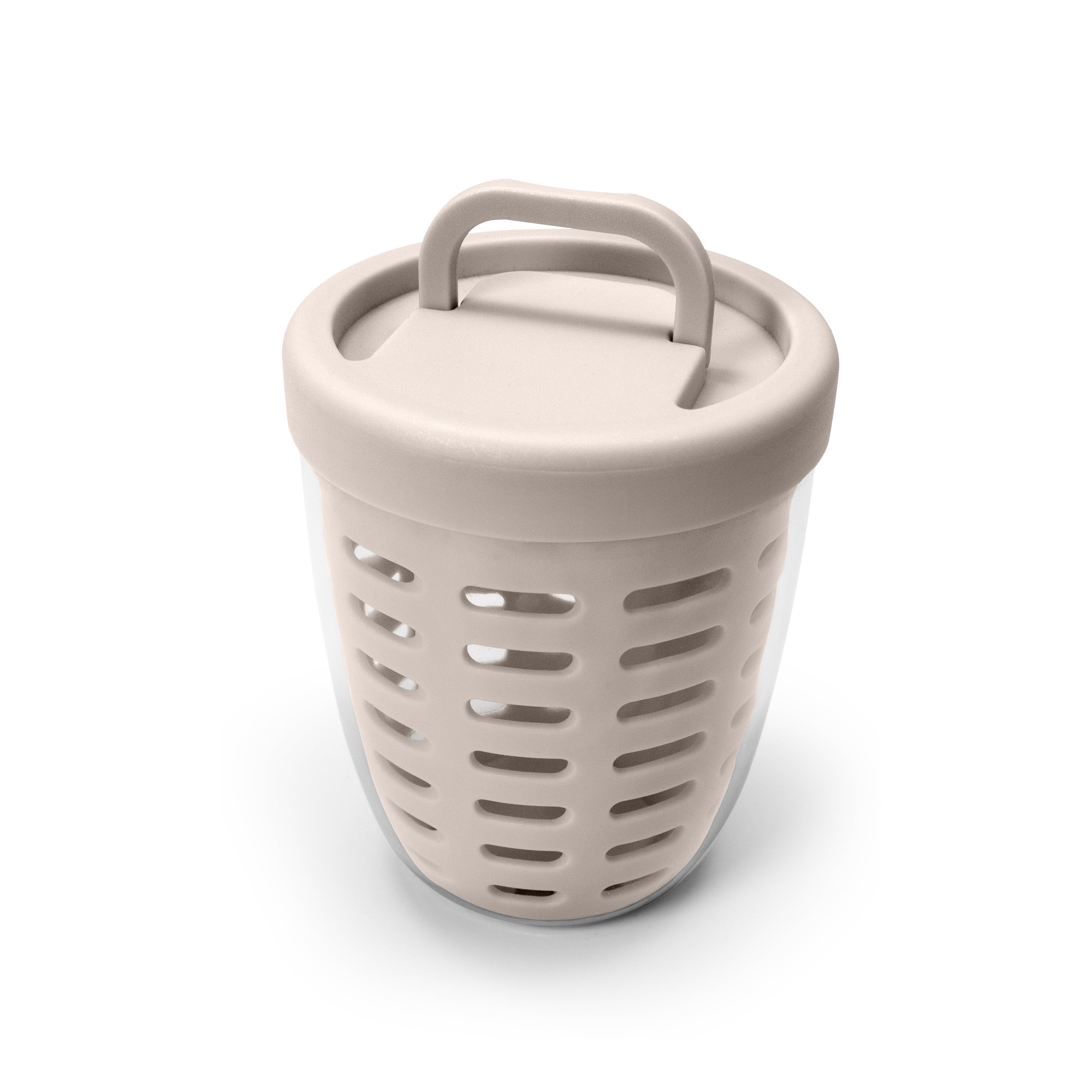 Cook with Color Berry Cup with Removable Colander and Fork, BPA-Free, Dishwasher Safe, Taupe