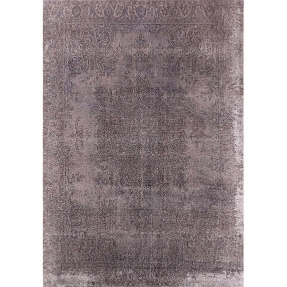 Ahgly Company Indoor Rectangle Mid-Century Modern Purple Oriental Area Rugs, 8' x 12'