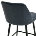 thumbnail image 5 of CHITA 27 inch Counter Height Swivel Bar Stools Low Back Set of 2, Metal Base, Faux Leather in Navy Blue, 5 of 10