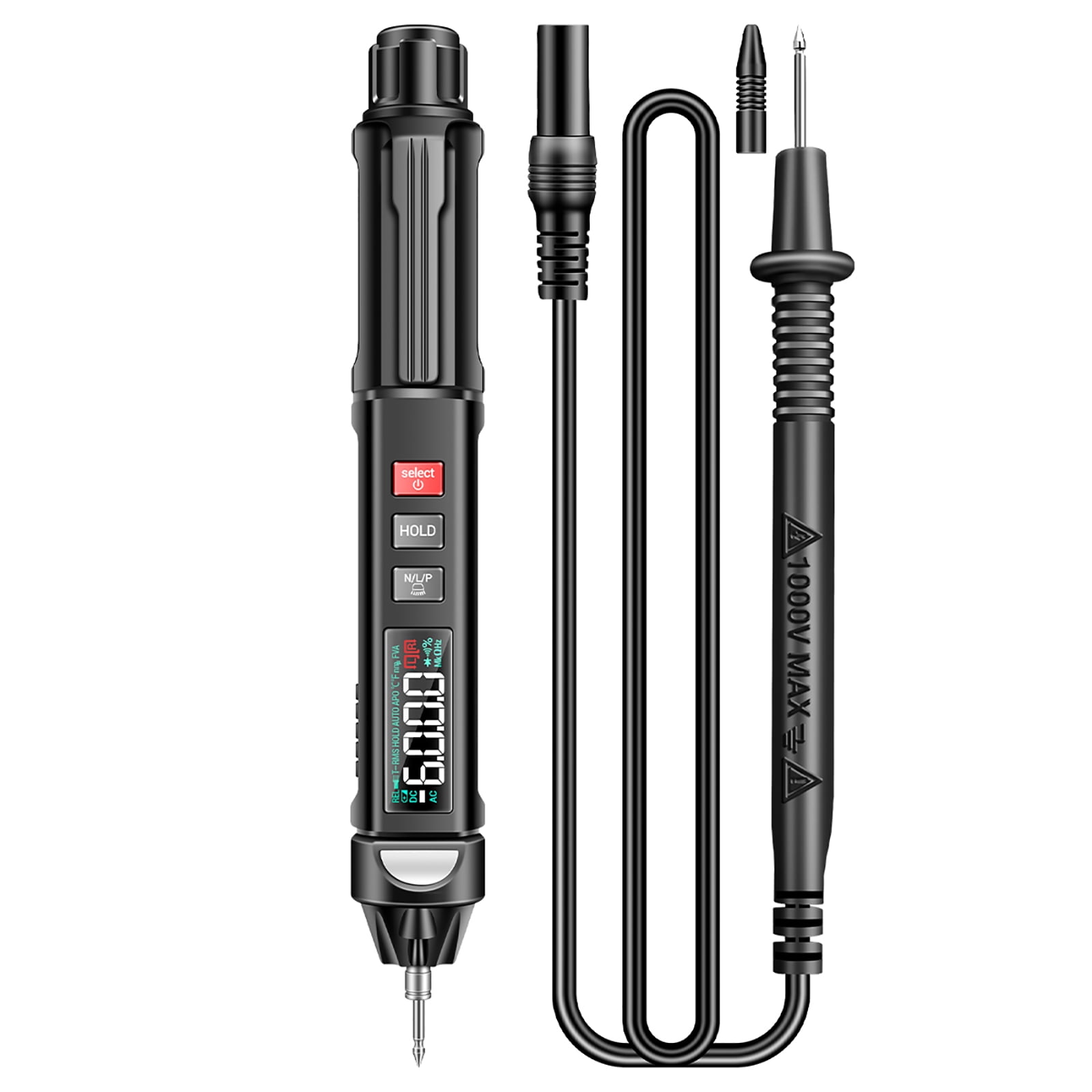 Multimeters,Lcd Display Ncv Pen With Voice Diode Va Lcd Display Resistance Temperature On/off Tester Resistance Temperature Ncv Tester 6000 Voltmeter Va With Voice 6000 Voice 6000 Voltmeter
