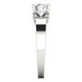 thumbnail image 3 of 1.06 ct Round Cut White Sapphire Solitaire with Simulated Diamond Accents 18K White Gold Womens Engagement Ring, 3 of 5