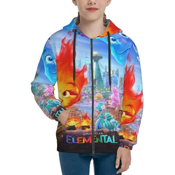 Elemental Hoodie 3d Print Pullover Hooded Long Sleeve Sweatshirts Tops Blouse With Pocket For Boys Girls