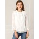 thumbnail image 4 of Blusa de Gasa Transparente con Lunares Allegra K Cuello con Volantes Botón Frontal Blanco S, 4 of 6