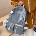 thumbnail image 1 of Mochila informal para mujer, mochilas escolares de moda con colgante de medalla para deporte (azul), 1 of 7