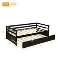 thumbnail image 4 of Aukfa Daybed with Trundle, Twin Trundle Bed for Guest Bedroom, Wooden Modern - Espresso, 4 of 8