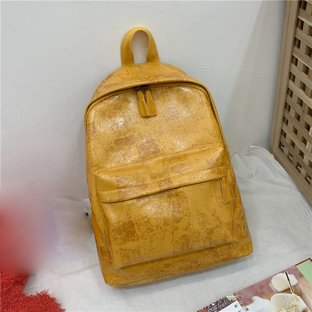 Fashion Ladies Trend Wild Color Zipper Large Capacity Backpack Student Bag