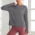 thumbnail image 4 of FUYUDY Women Blouse Loose Fit Drawstring Yoga Tops Long Sleeve Workout Shirt For Running Gym Athletic Breathable Casual Activewear Trendy Female Solid Color Dailywear, 4 of 5